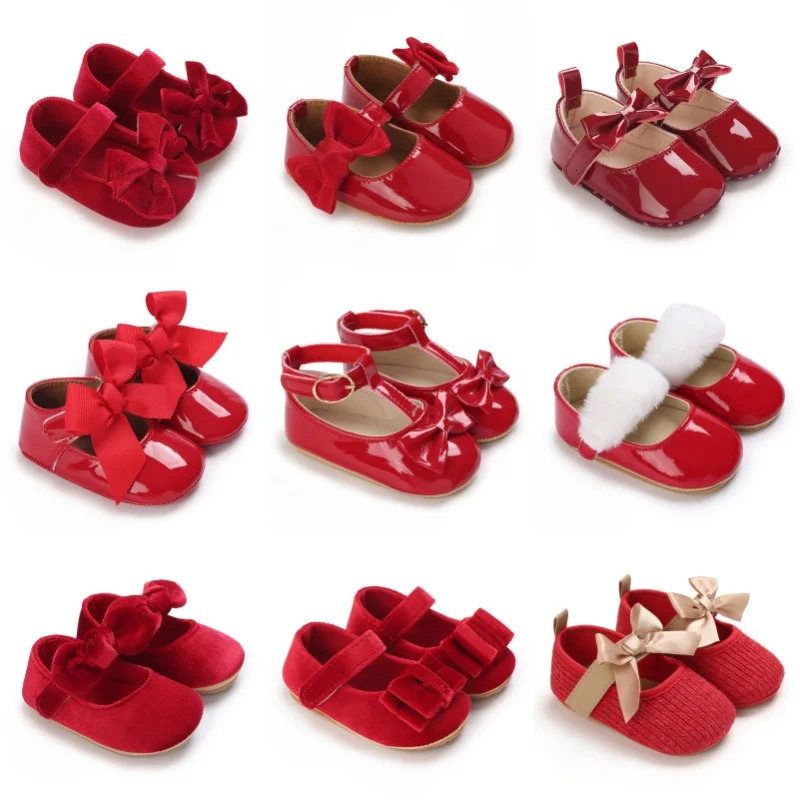 Summer born Girl Baby Sandals Fashion Red Theme Bow Princess Shoes Rubber Sole Comfortable NonSlip Casual Walking 250725