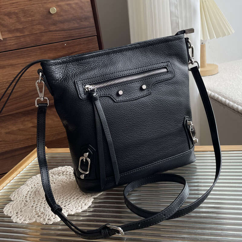 High-End Bucket Crossbody New Trend Genuine Leather Shoulder Large Capacity Commuter Tote Bag Women Cowhide