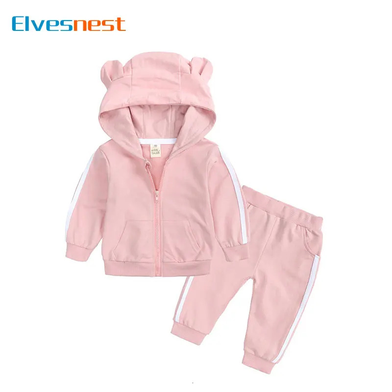 Fashion Baby Girl Outfit Set Cotton Long Sleeve Hooded TopsPants Spring Autumn born Clothing Boys Tracksuit Sets 624 Months 250725