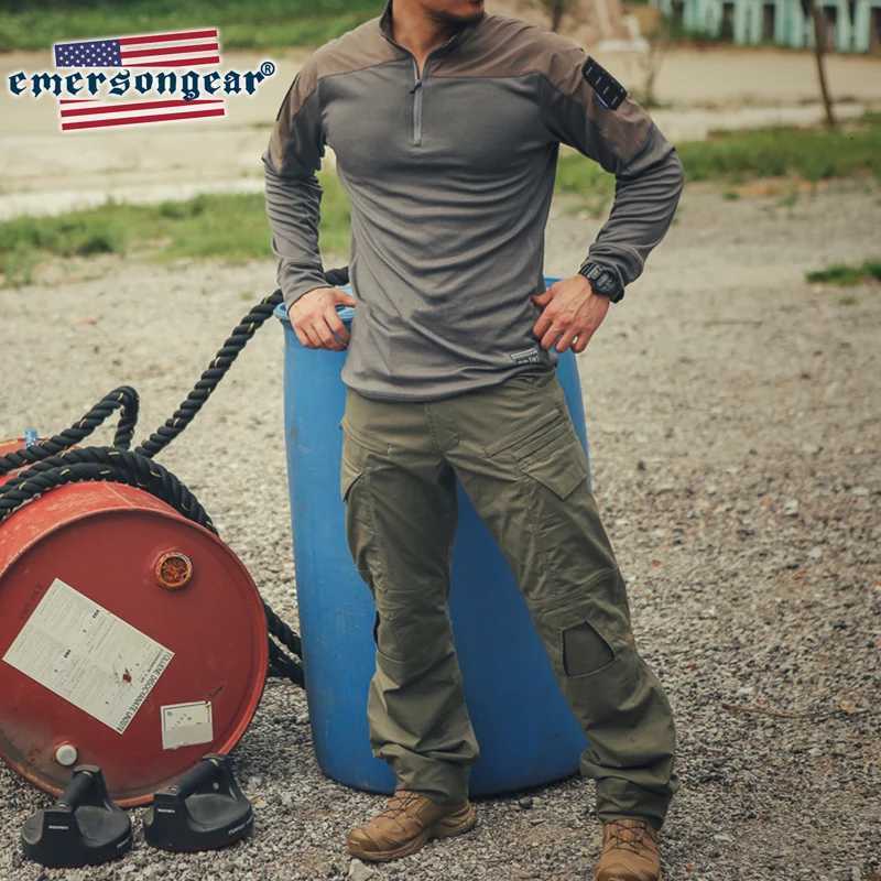 Emersongear Mens Training Shirt Quick Dry Stretched Long Sleeves Outdoor Adventure Tshirt Hunting Cycling Hiking Tops Y250724