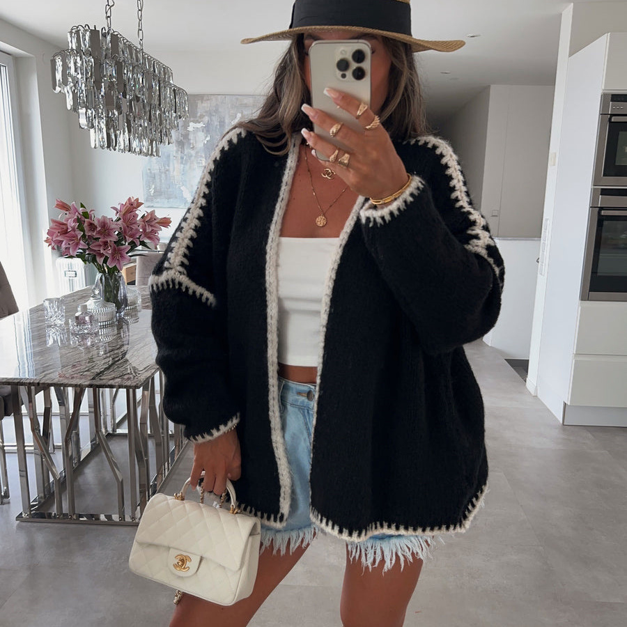 new Free shipping designer sweater for women Casual sweater fashionable and warm simple and loose knit jacket