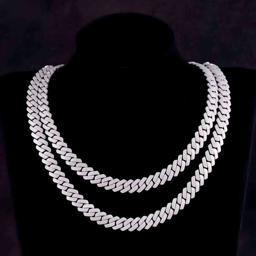 Designer necklace VVS diameter 2 rows 8 10 12 15 mm S Sier GRA Moissanite Necklace Men's Hip Hop Cuban Chain Fashion Jewelry Free shipping