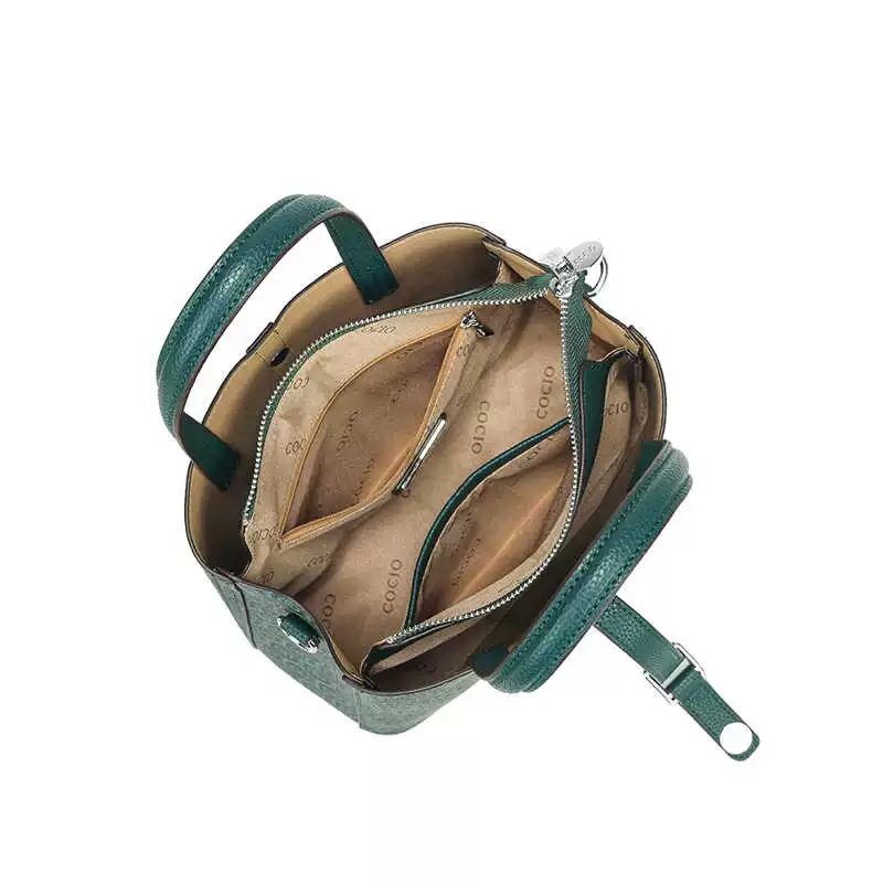 COCIO designer bag New peacock green handbag simple versatile large capacity bucket bag hot selling high-quality womens bag