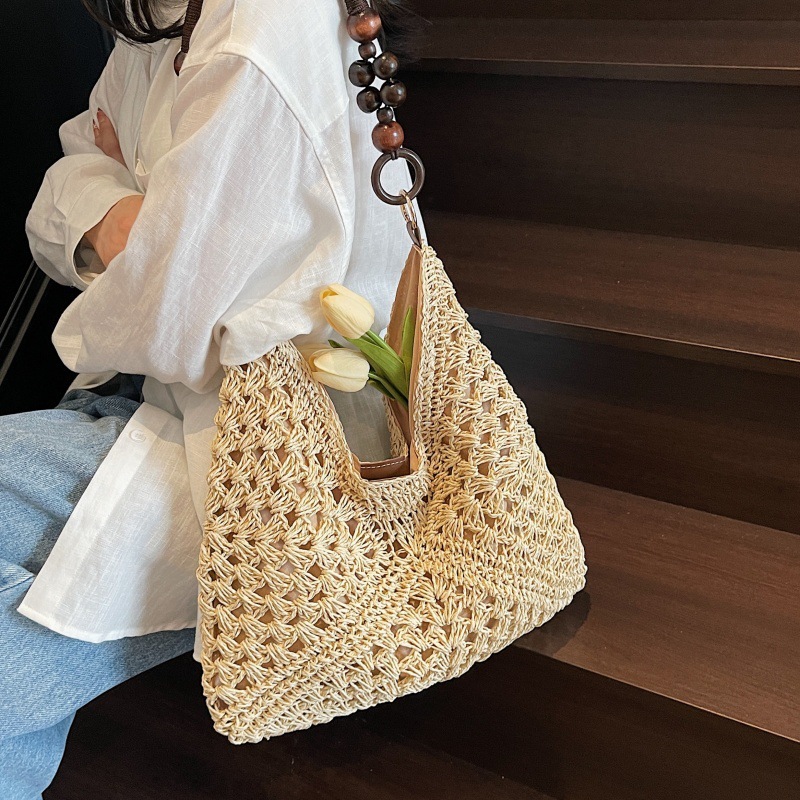 2025 New Designer Multi functional Woven Underarm Bag Single Shoulder Large Capacity Commuter Handbag