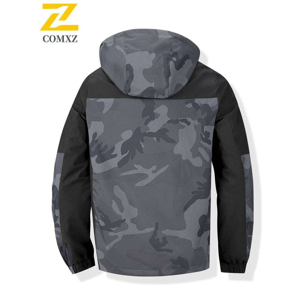 2025 New Camo Work Jacket Men's Autumn Trendy Hooded Waterproof Windproof Jackets Outdoor Hunting Camping Fishing Rainproof Coat
