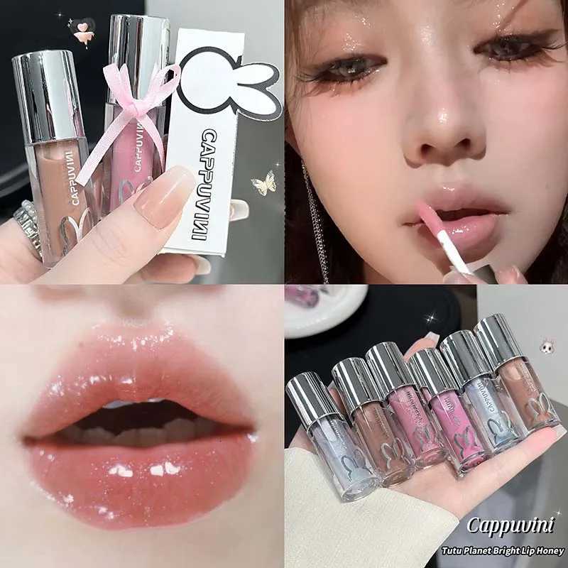 Water Light Pink Shiny Lip Gloss Lasting Moisturizing Plumper Shimmer Jelly Brown Lip Oil Reduce Liplines Liquid Lipstick MakeupXJ250724