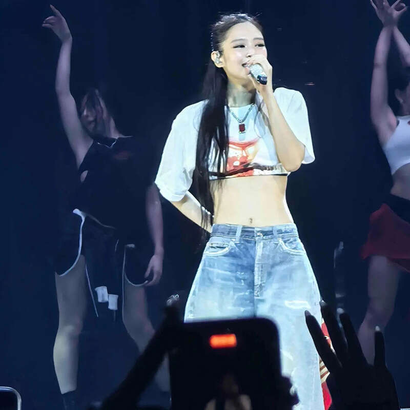 2025 Women's Summer New Street Fashion Jennie Style Short Sleeve Crop Top T-Shirt 9a9