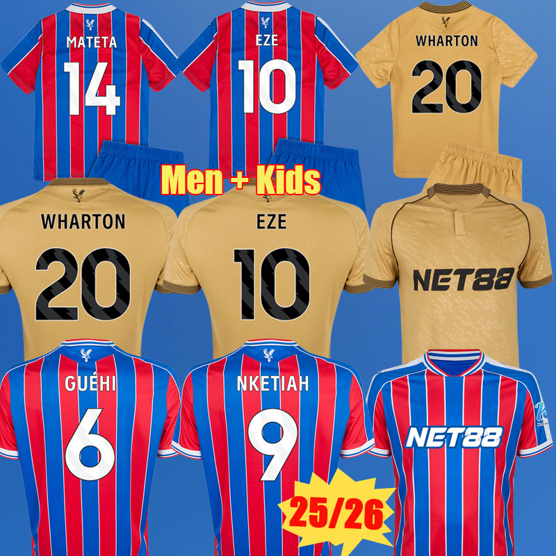 2025 2026 Crystals Palace GUEHI NKETIAH EZE MATETA Palace soccer jerseys WHARTON ESSE KAMADA CPFC DOUCOURE LACROIX Kits 25 26 Men kids football shirt