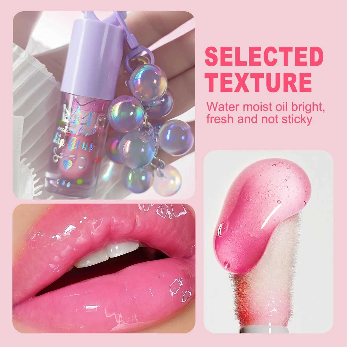 Three Color Random Grape Pendant Lip Oil Lip Gloss Moisturizing And Long-Lasting Waterproof And Sweat Proof Lip MakeupXJ250724