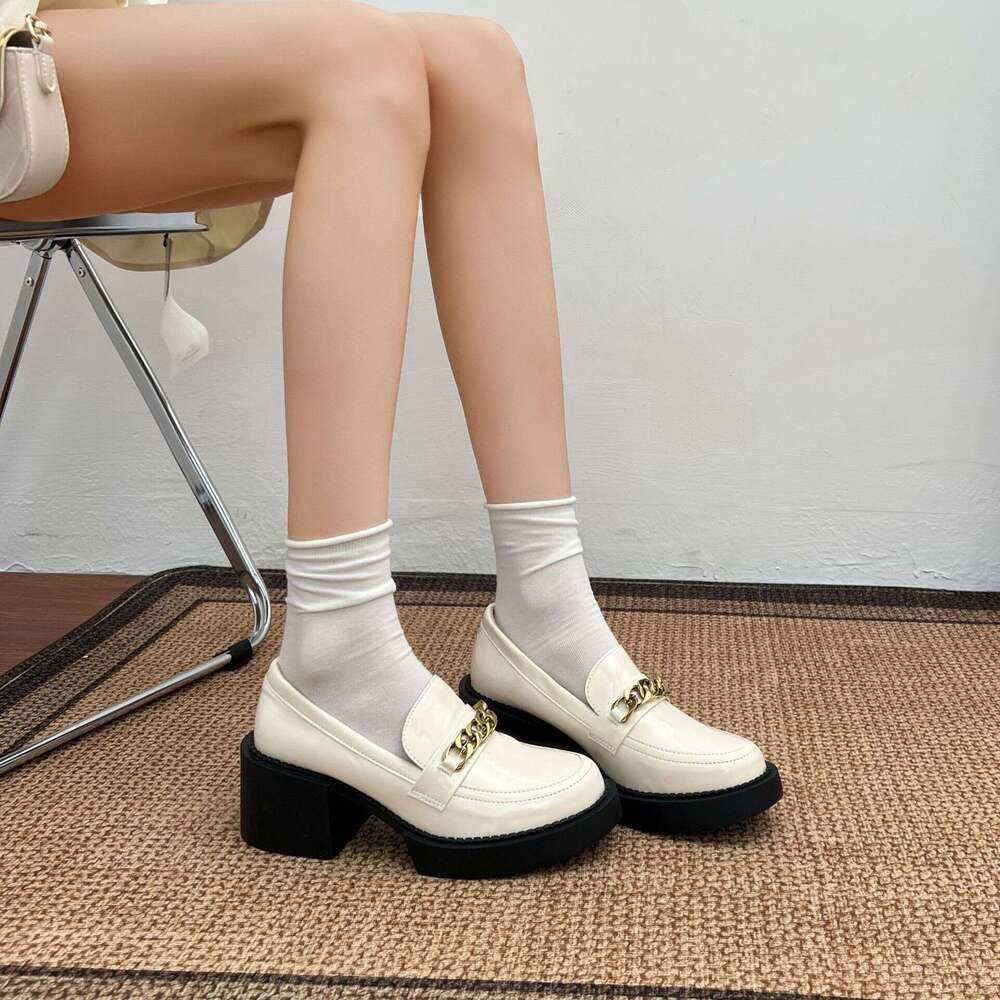 French Hepburn Small 2025 Summer New Thick-Soled Mary Jane Uniform Leather for Women College Style Women's Shoes