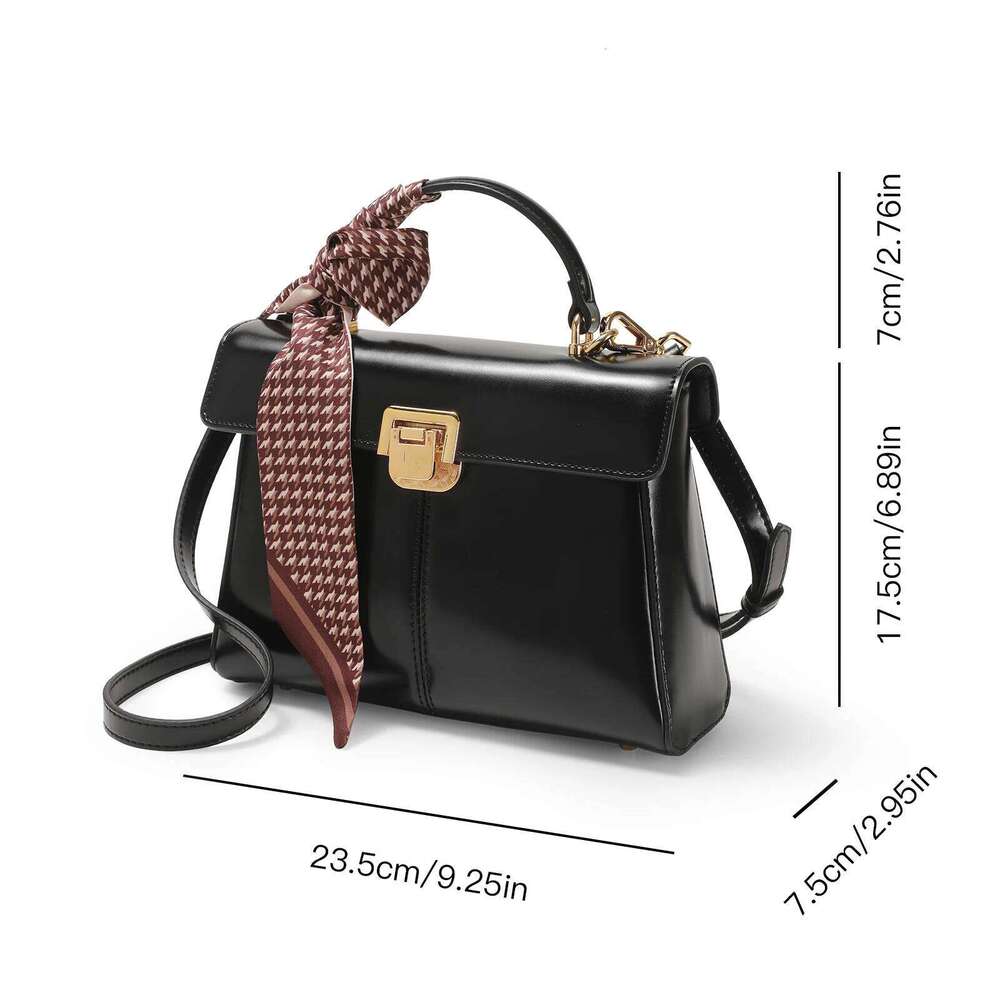 Luxurious designer ITAMOOD Genuine Leather Branded Women's Handbag Fashionable and Versatile Crossbody Bag With Scarf Decor