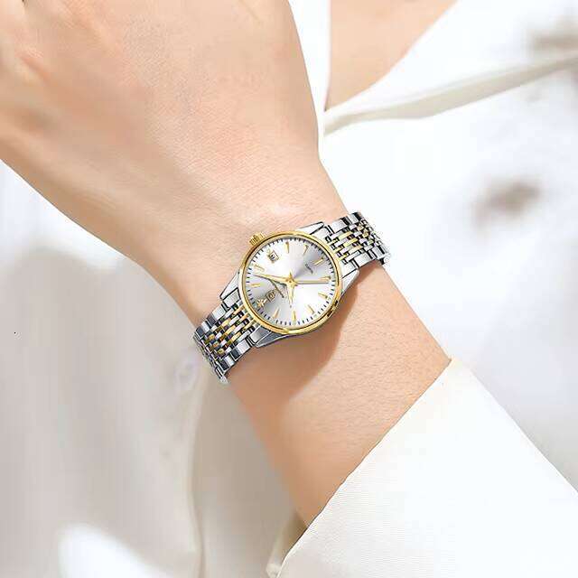 DHwatches POEDAGAR Fashion Calendar Stainless Wristwatch Elegant Women's Watches Simple for Lady Waterproof Luminous Hands Girls Gift