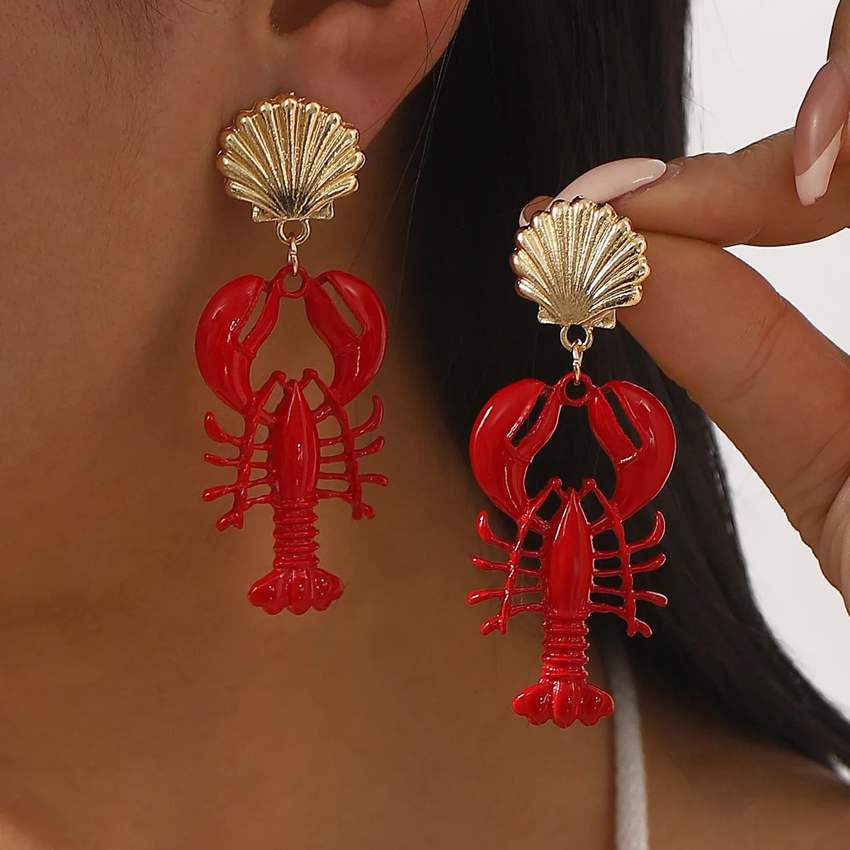Trendy Acrylic Ocean Lobster Pendant Necklaces for Women Boho Sea Animal Beaded Choker Vacation Beach Jewelry Creative Gifts 250716