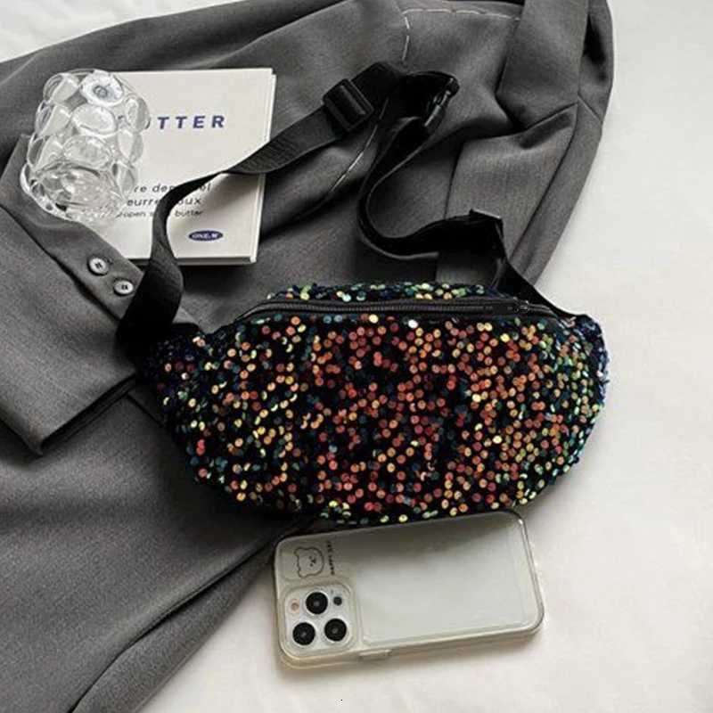 Neutral style mens and womens hip-hop trend sequin crossbody bag with unique design luxury brand bag Y250724