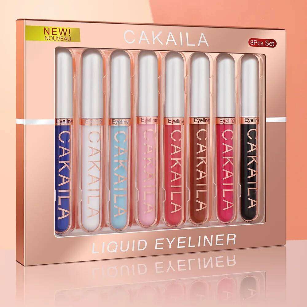 8-Color Set Waterproof Eyeliner Pens Long-lasting Glitter & Colored Makeup Cosmetics Beauty Matte Eye liner Pencil Kit X250725 X25072