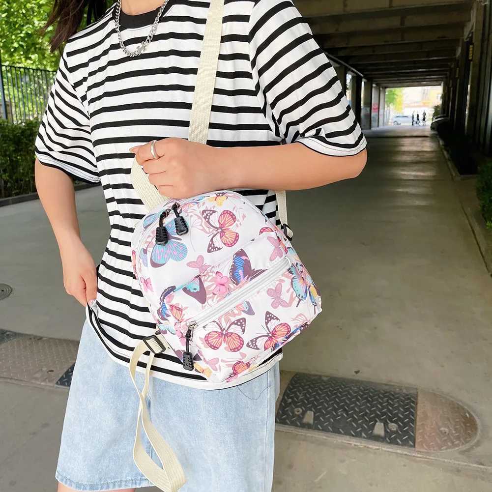 Wenzhi Zebra Leopard Cow Print Backpack Nylon Shoulder Bag Students High School Small Book Bag Fem Mini Rucksack Mochila Y250724