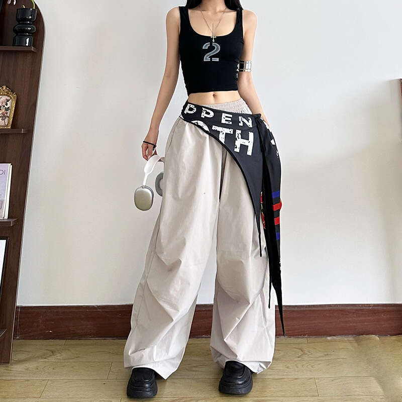 Women's Summer New Street Fashion Hip-Hop Letter Print Loose Versatile Waist Belt e91