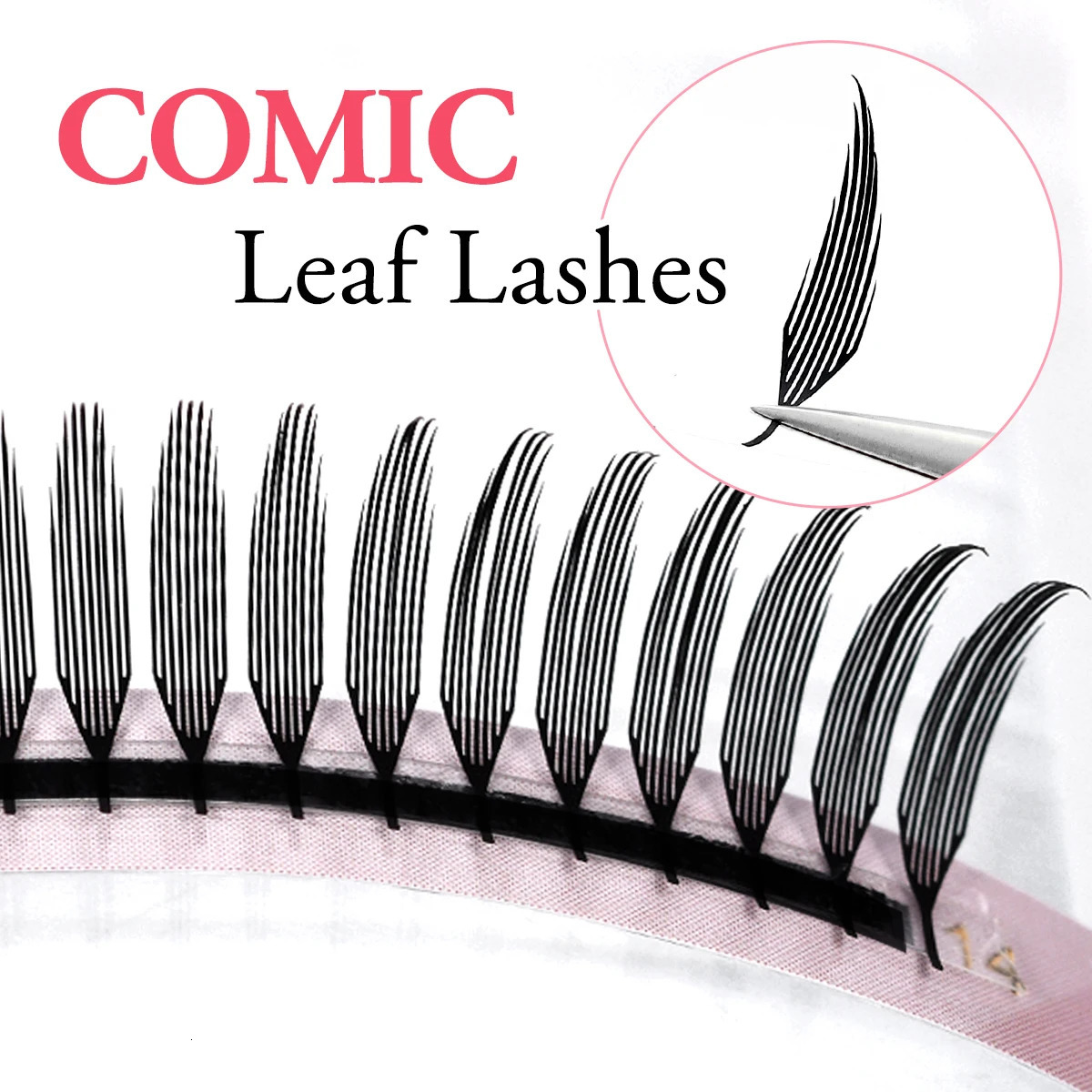 ARISON Comic Leaf Lashes Plume Spire Premade Fan Eyelash s Automatic Flowering Individual Volume False 250714