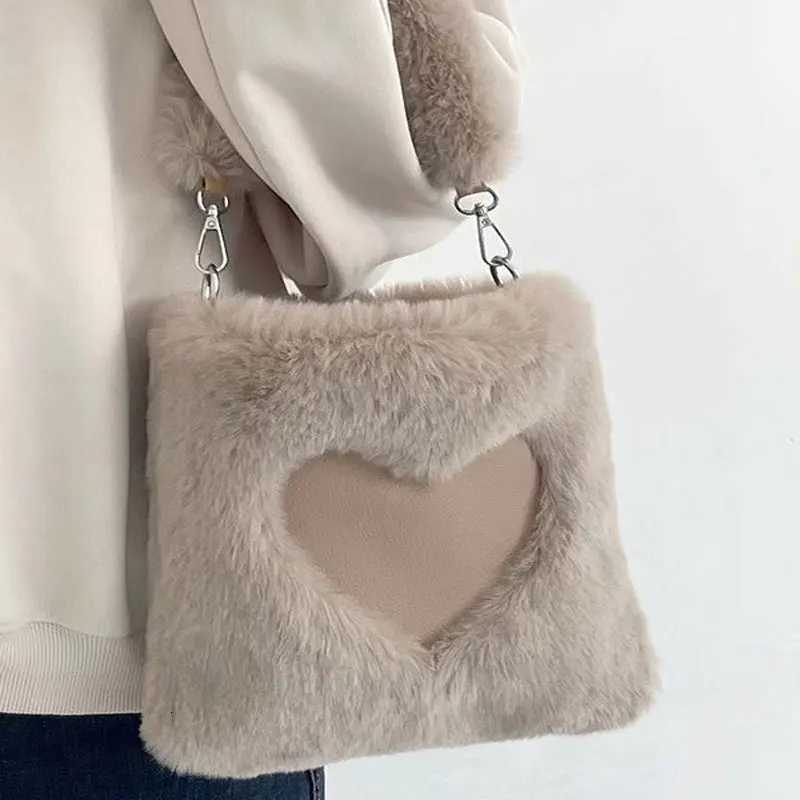 2023 Faux Fur Winter Women Handbags Large Capacity Cute Plush Ladies Shoulder Bag Female Clutch Purse Handbags Messenger Tote Bag Y250725