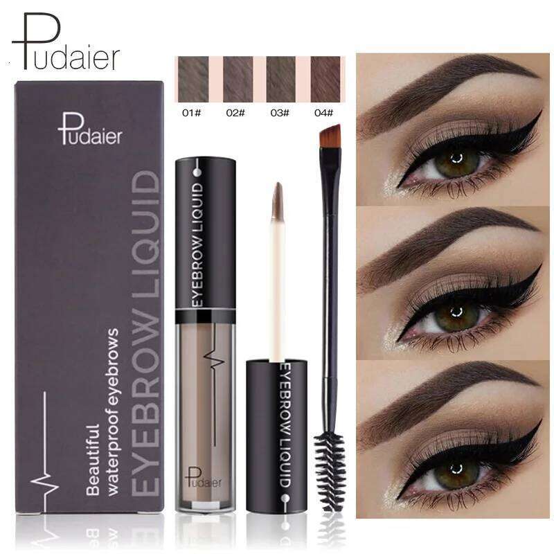 Pudaier 1 Set Eyebrow Gel Women Eyes Matte Eye Brow Cream Tattoo Makeup Cosmetics Brows Enhancer With Brush Pencil X250725