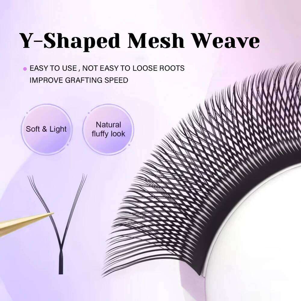 New Design U Shape YY False C D Curl 8-15mm Mix Y Style Lashes Waterproof Long-Lasting Fan Eyelashes by MASSCAKU