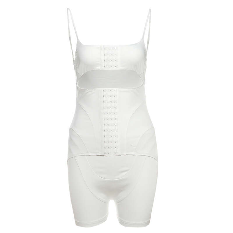 2025 Spring New Women's Solid Color Slim Street Fashion Strap Sleeveless Sexy Jumpsuit 15d