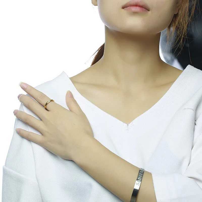 Vnox Simple Gold Color Stainless Steel Engagement Rings for Women Elegant Thin Wedding Ring Anniversary Gift W250417