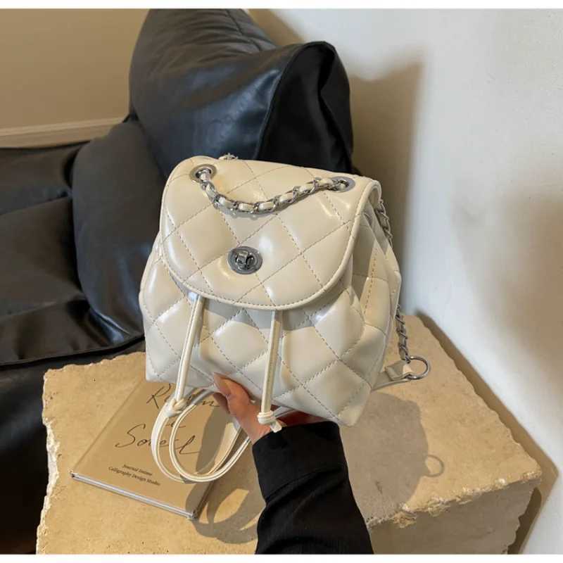 Korean Girl Casual Handbag Wens Lingge Shoulder Bag Fi Chain Backpack Comfortable Shoulder Strap Sewing Process PU Material Y250724