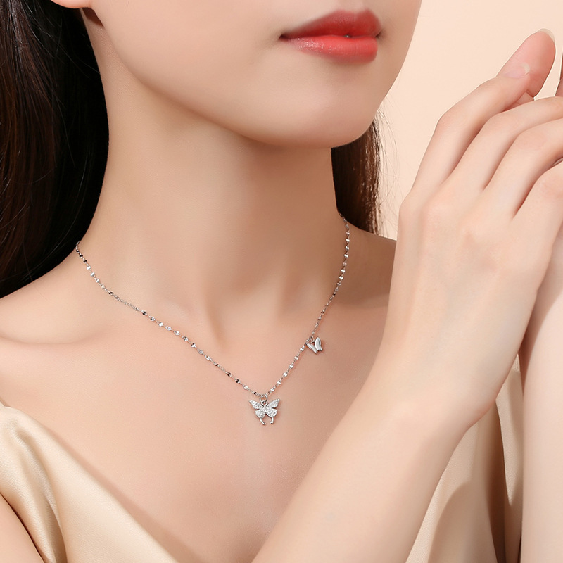 999 Pure Silver Pendant Necklace For Women Fashionable Light Luxury Designer Necklace Luxury Style Silver Necklace Versatile Jewelry High-end Korean S
