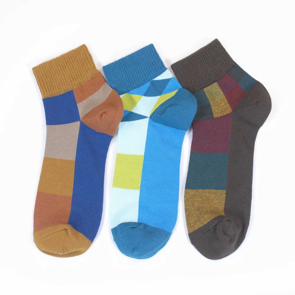5 Pairs Mens Spring/Summer Cotton Multi-color Short Socks Boat Socks Quality Fashionable Innovative Low Cut Socks X2507251