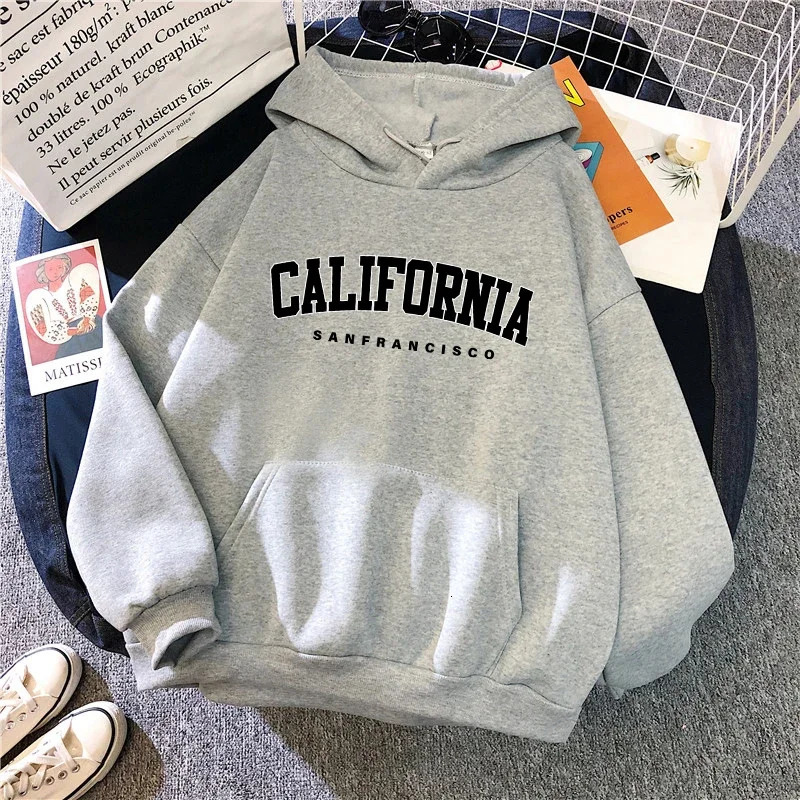 California Fashion Sweatshirts for Woman All Season Daily Casual Sporty Hooded Long Sleeve Pullover Home Outdoor Comfort Hoodies 250725
