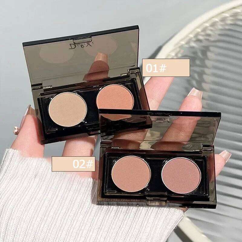 Mocha Two-color Palette Matte Low Saturation Grey Pink Eyeshadow Smoky Earth Color Daily Makeup Eye Shadow Powder X250724