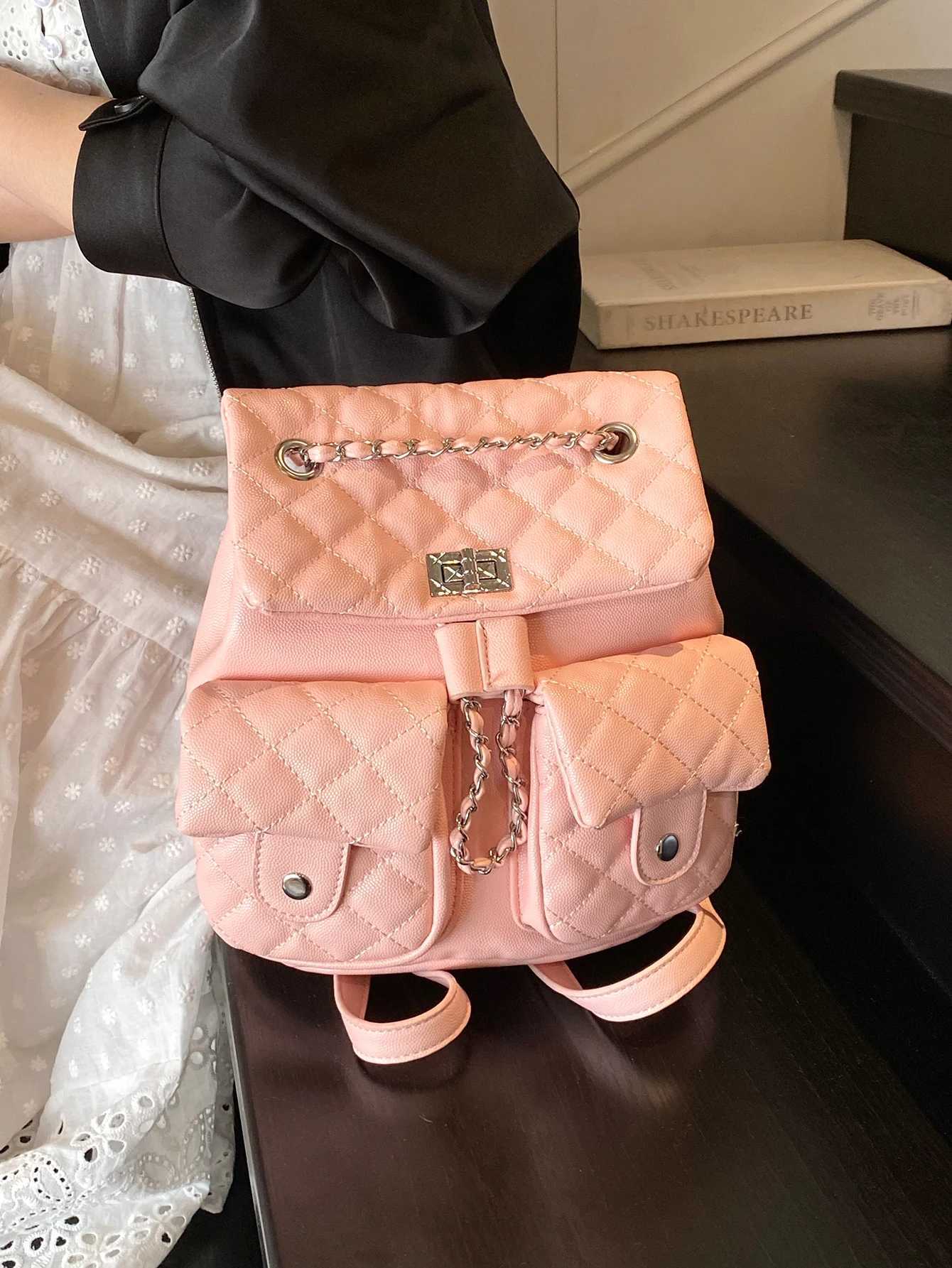 2025 Summer New Fashionable Diamond Chain Bag Casual Large Capacity Backpack for Women Y250725