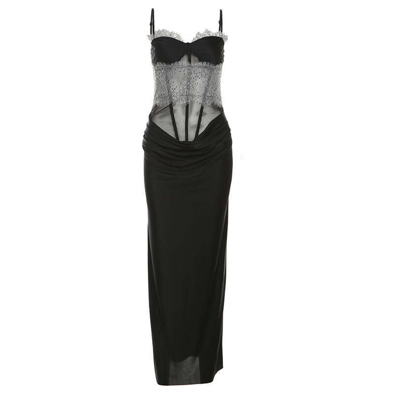 2024 Autumn Winter New Women's Solid Color Slim Fit High Waist Fashion Strapless Backless Dress ad2