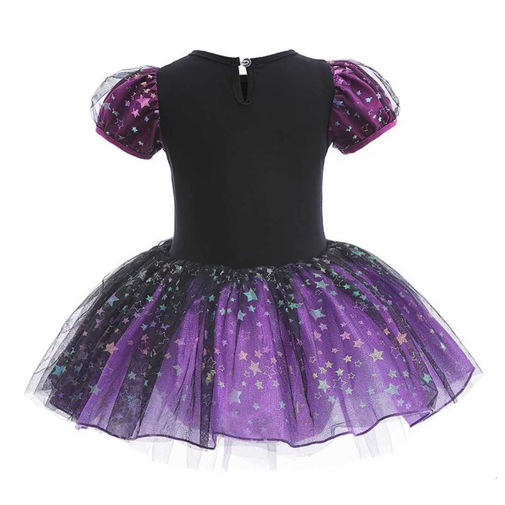 2025 Halloween Children Witch Costume Girls Puff Sleeve Sequin Tulle Ballet Tutu Dress Witch Broom Cape Hat Necklace Leggings Z250725