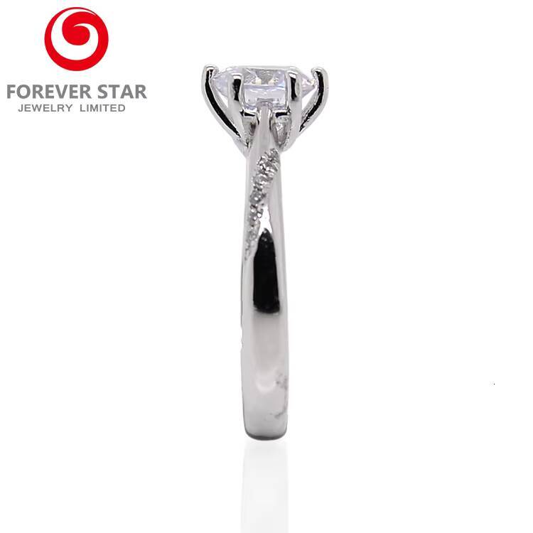 Forever Star New Arrived Factory Price White Gold Moissanite Engagement Diamond Ring