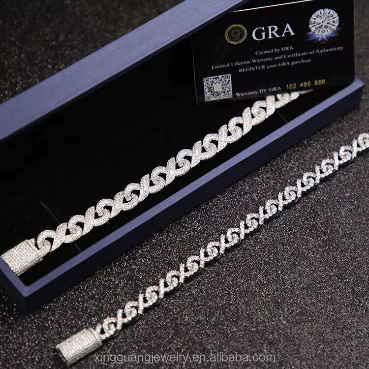 GRA Certificate Hiphop Jewelry 9mm 13mm Infinite VVS Dia Sier Moissanite Cuban Link Chain