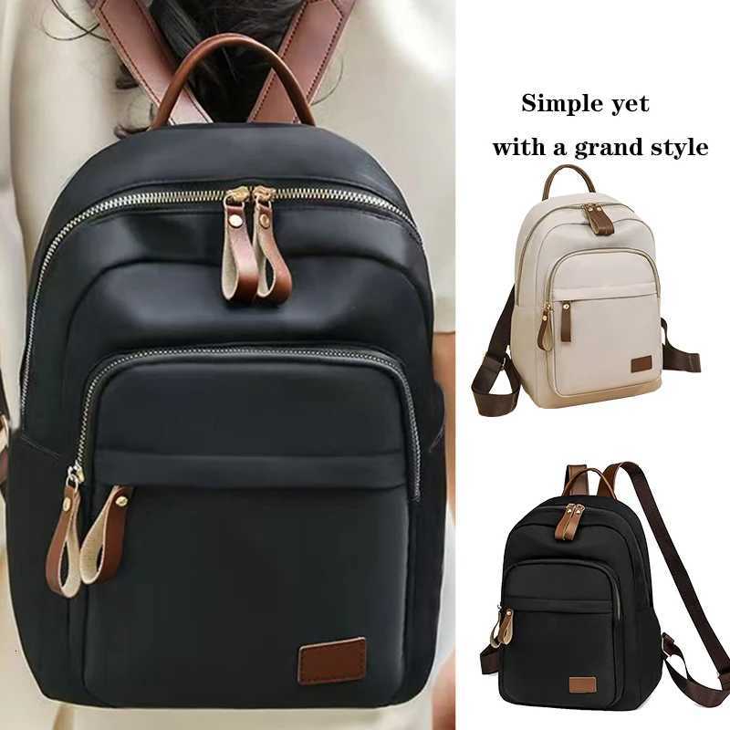 Mens and Womens Double Shoulder Bags with Three Zippers Large Capacity No Pattern Design Suitable for School and Travel. Y250724