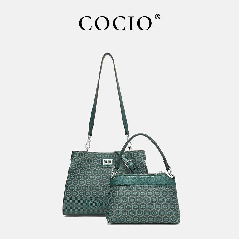 COCIO designer bag New peacock green handbag fashion new luxury womens bag large capacity casual vintage crossbody bag