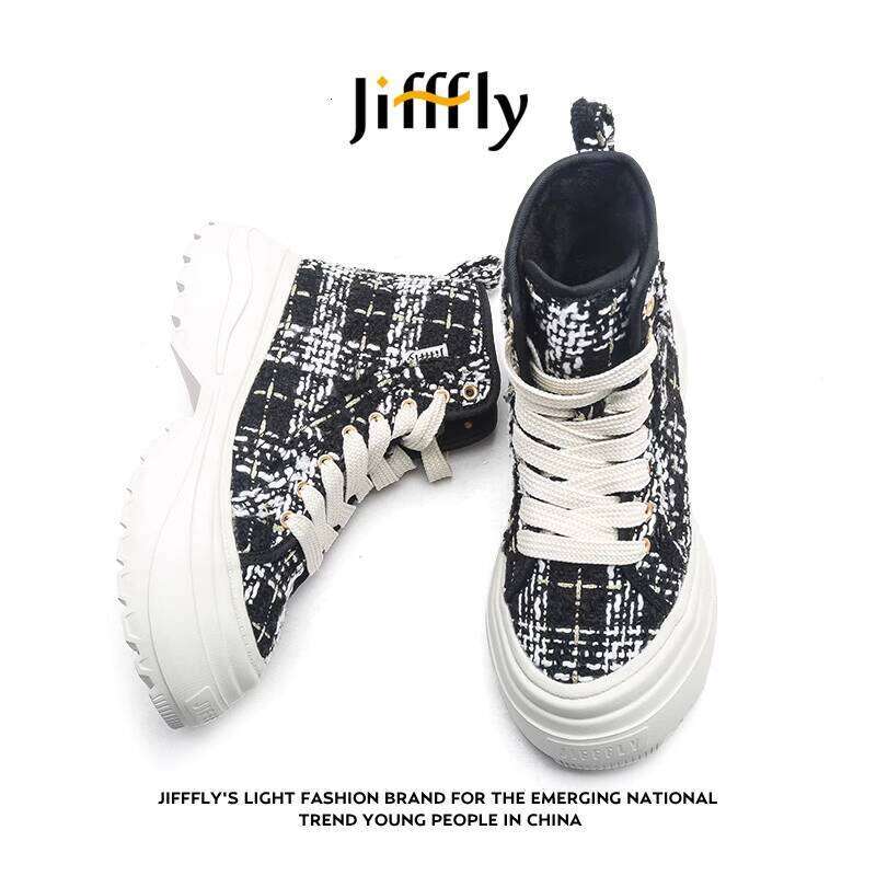 Jifffly Cotton 2025 Summer New Fleece-Lined Fashion Trendy Versatile Sports Height-Increasing Warm Short Boots
