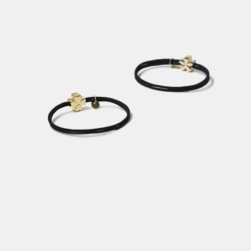 Versatile Four Leaf Clover Rabbit Hair Rope Style Female Tie Hair Small Elastic Simple High Tail Maruko Head Hair Accessories