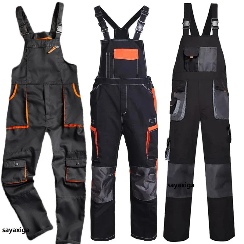 Bib Overall Casual Worker Clothing Plus Size Sleeveless Pants Protective Coverall Strap Jumpsuit Fly Pocket Uniform Dungaree 250725