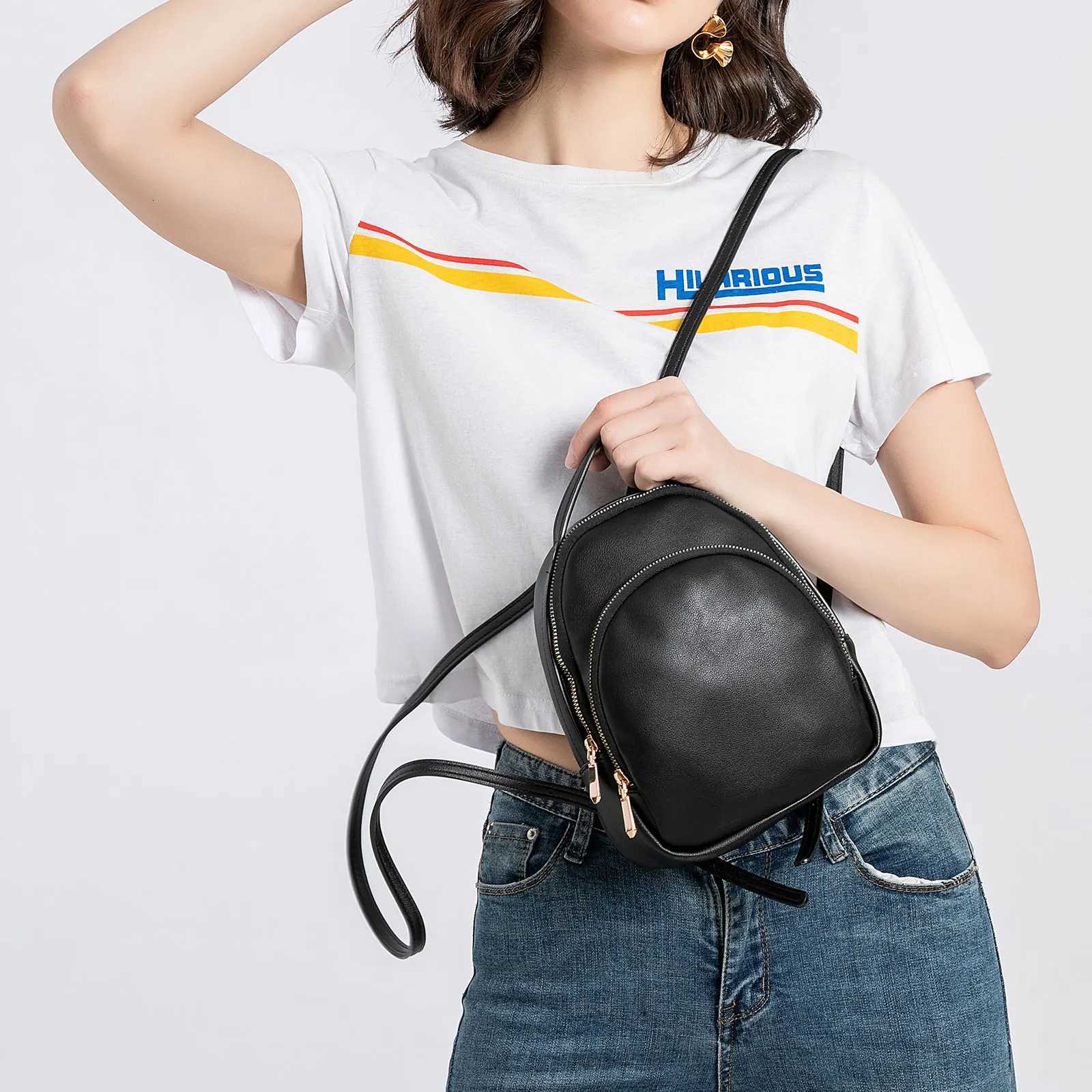 Mini Backpack for Women Travel Cute Purse and Shoulder Bag PU Leather Fi Knapsacks Y250724