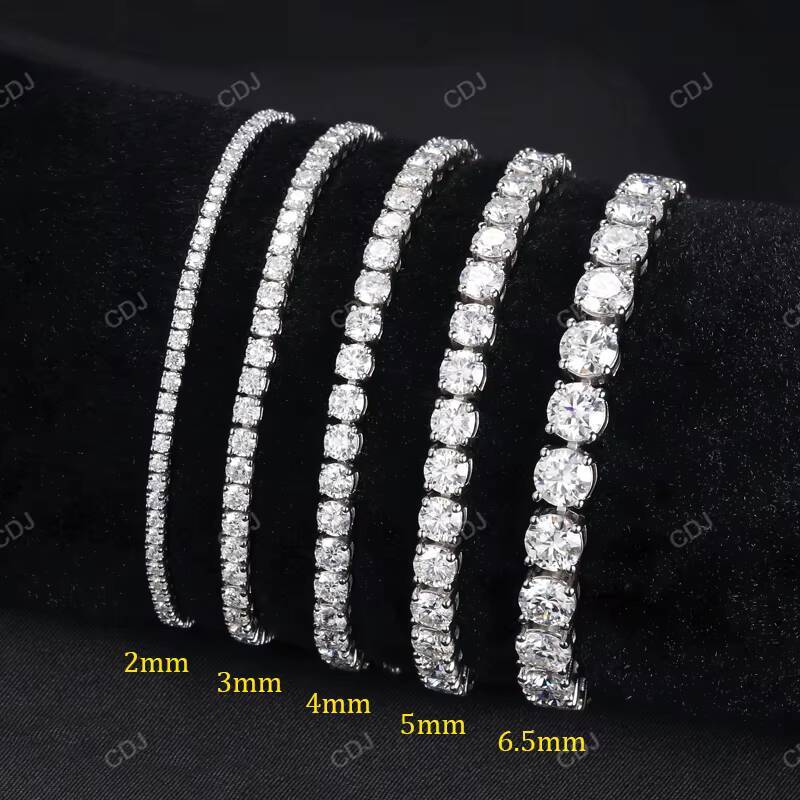 High Quality Pass Diamond Tester Hip Hop 925 Sterling Silver 3mm 8 Inch Moissanite Tennis Chain Bracelet