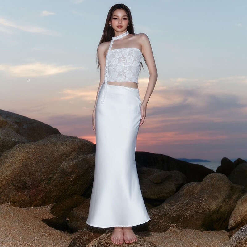 2023 Autumn Winter New Women's Street Fashion Solid Color Sexy Short Tube Top f54