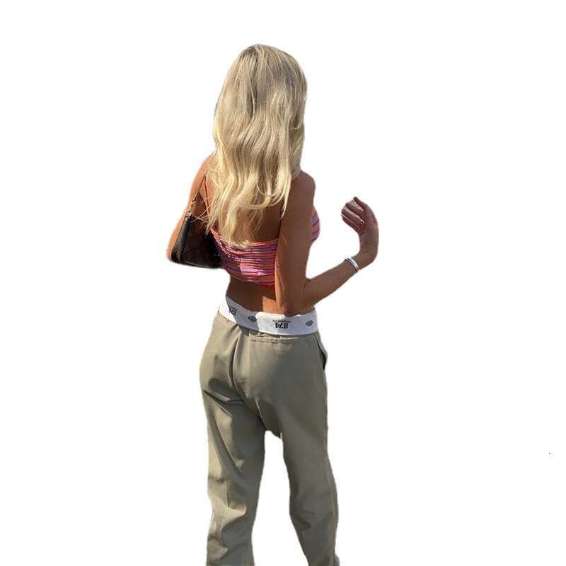 2021 Ins Style Autumn New Women's Solid Color Fashion Street Print Loose Casual Straight Pants 13d