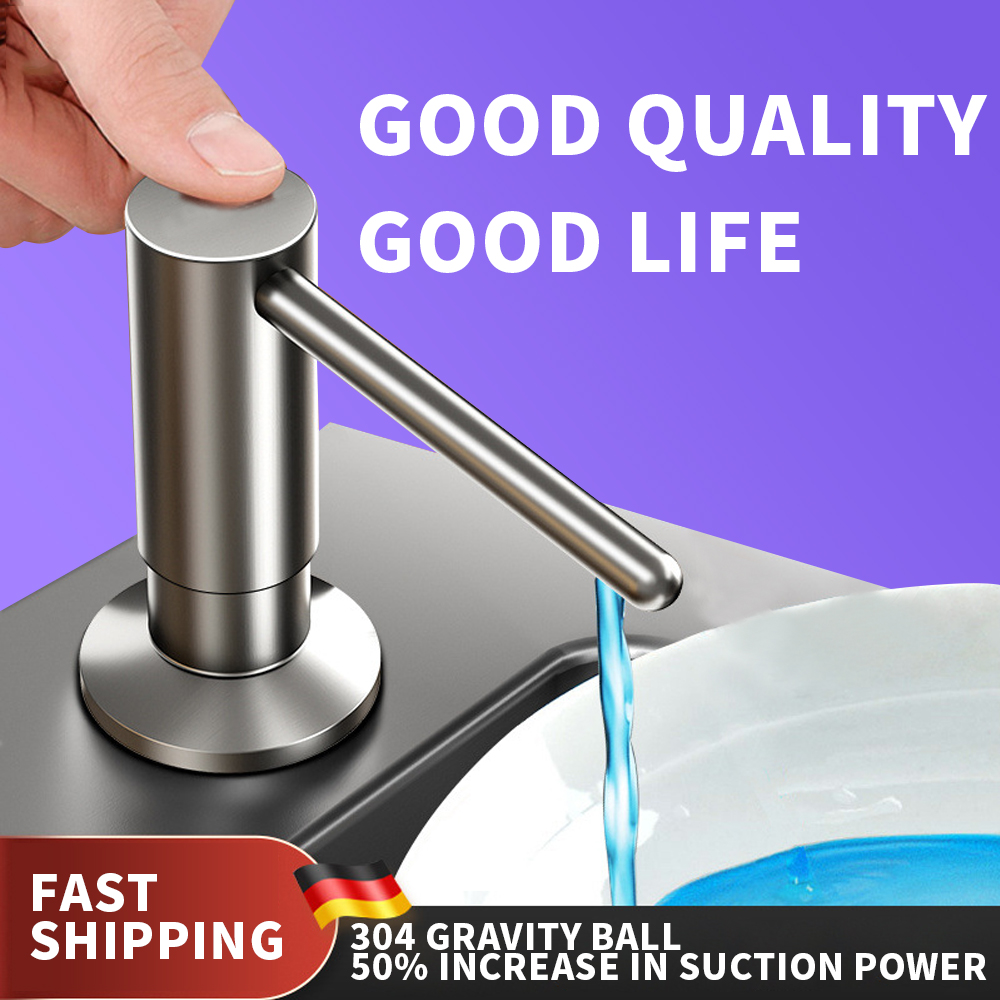 Portable Multi-functional Stainless Steel Kitchen Sink Soap Dispenser with Extendable Silicone Hose Sink accessories