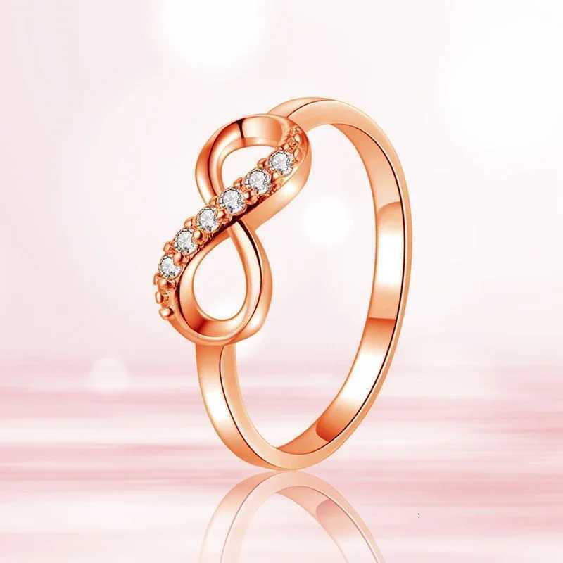 Fashion Hip Hop Party Wedding Gift Creative Crystal Twist Unlimited Wedding Ring Female Declaration Jewelry Gift W250417