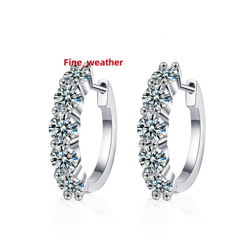 925 Silver Moissanite Earrings Elegant Cross-Border Jewelry for Hot Sale Fashionable Pure Silver Ear Studs