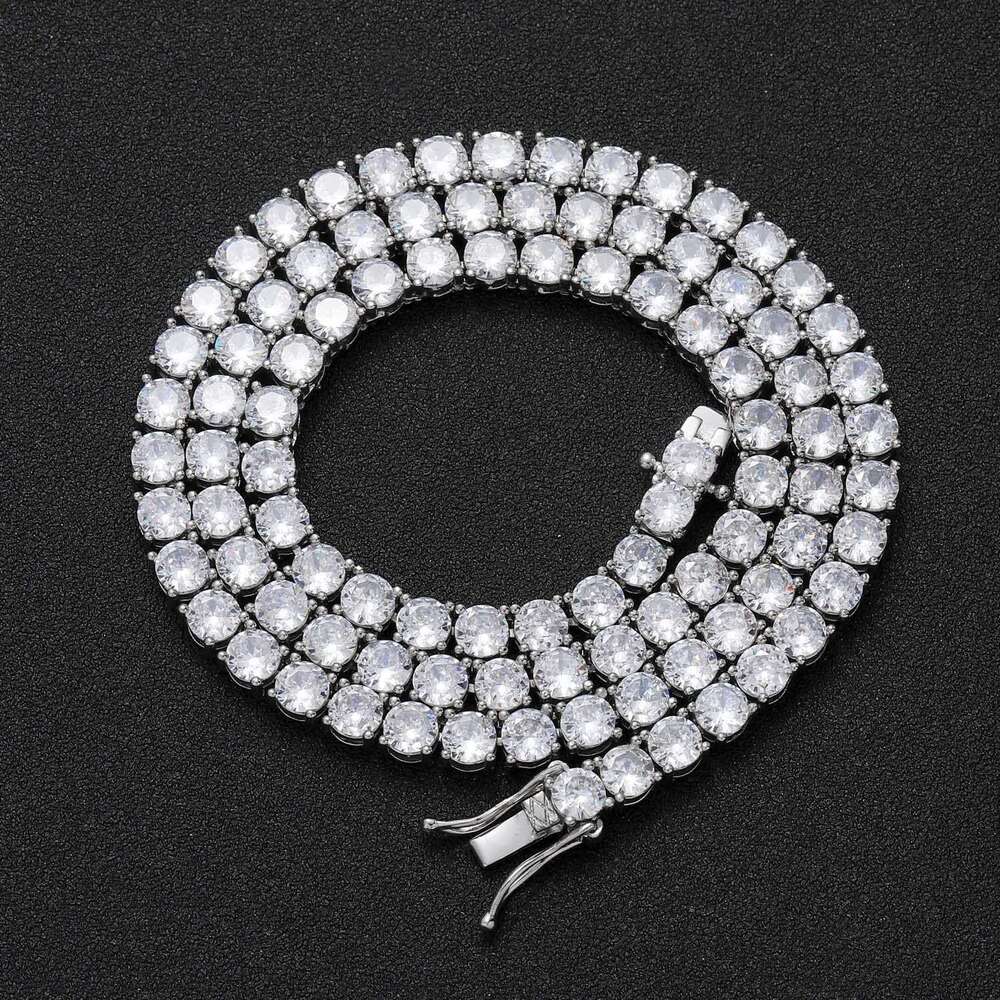 VVS Morganite NecklaceAdjustable Long Stick Bread Laboratory-Grown Stainless Steel Vvs Silicon Stone Tennis Bracelet Chain Necklace
